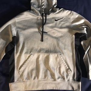 Nike Mens Therma Fit Hoodie Grey Black Medium Jacket Dri Fit